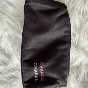 Chanel Black and Pink Logo Fabric
